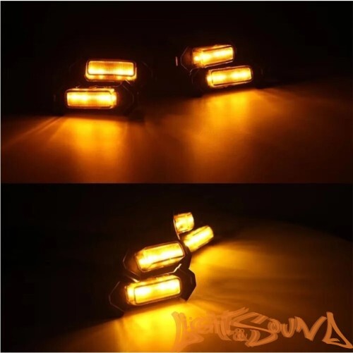 Автомобильная подсветка решетки радиатора, янтарный цвет 12V/2,2W, 4шт