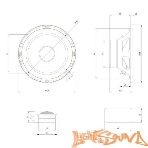 Oris Electronics JB-65Q 6.5" (16.5 см) 2-полосная компонентная акустическая система