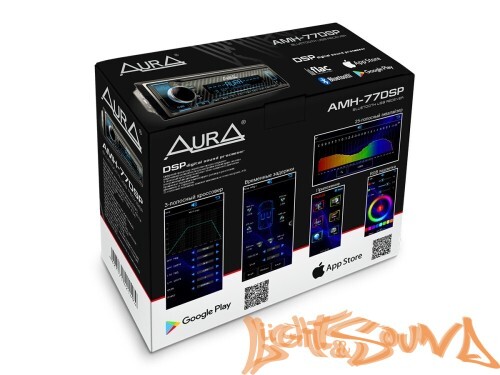 Aura AMH-77DSP USB-ресивер, 4х51w, USB (1.2A)/FM/AUX/BT,3RCA,DSP 2/3way,iD3-TAG,16.5 млн. цветов