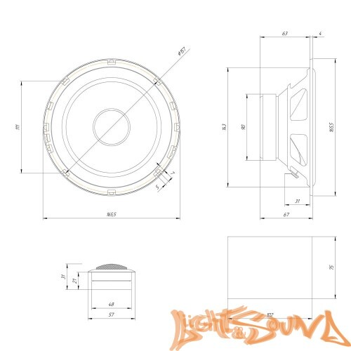 Oris Electronics JB-65S 6.5" (16.5 см) 2-полосная компонентная акустическая система