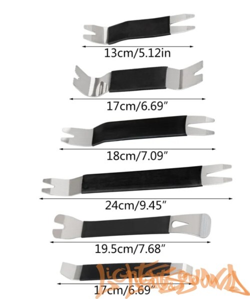Набор LS инструментов для снятия обшивки (6 предметов) в чехле, металл