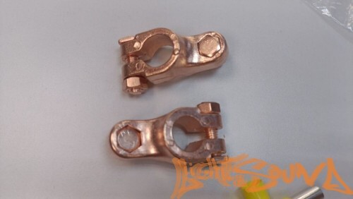 Клемма аккумуляторная АКБ латунь универсальные, 2шт