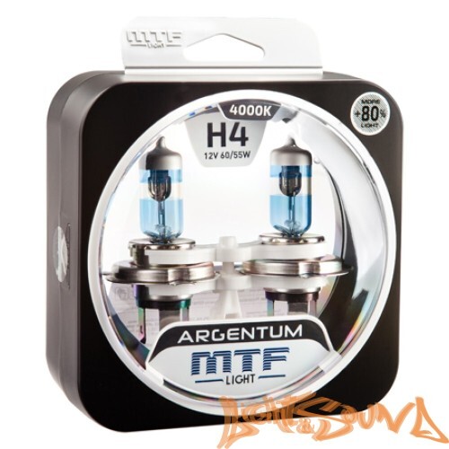 MTF ARGENTUM +80% H4, 12V, 60/55W Галогенные лампы (2шт)