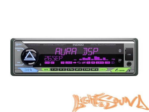 Aura INDIGO-879DSP-MKII USB-ресивер, 4х51w, USB (1.2A)/FM/AUX/BT,4RCA,DSP,RGB подсветка