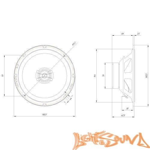 Oris Electronics JB-652Q 6.5" (16,5 см) 2-полосная коаксиальная акустическая система