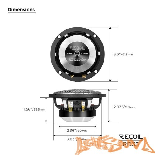 Recoil RD35 3.5" (9 см) среднечастотные динамики (комплект)