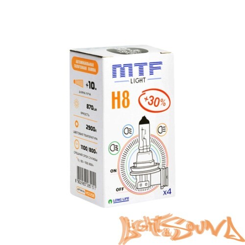 MTF Standart + 30% H8 12V 35W Галогенная лампа (1шт)