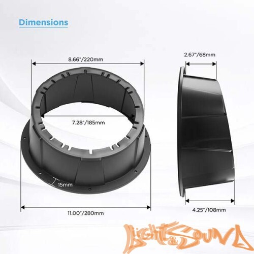 Подиумы пластиковые Recoil USP8B 8" (20см), чёрные, 2шт