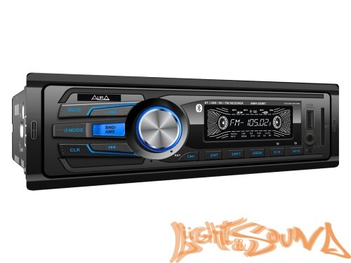 Aura AMH-220BT USB-ресивер, 4x51w, USB SD/FM/AUX/BT, 2 RCA, VA дисплей, синяя подсветка