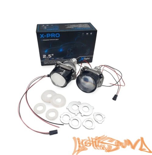 Бидиодная линза X-Light X-PRO 2.5" 6000К 12V 1шт